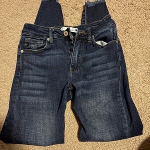 ⭐️2/$20⭐️ KanCan Blue Skinny Jeans with Whiskering and Distressed Details